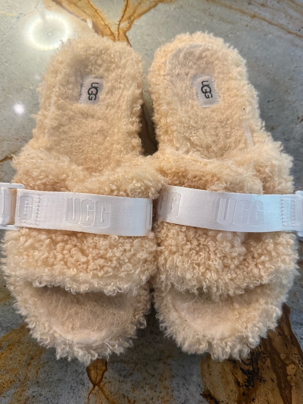 UGG Women's Sherpa Slide Sandals in Cream
